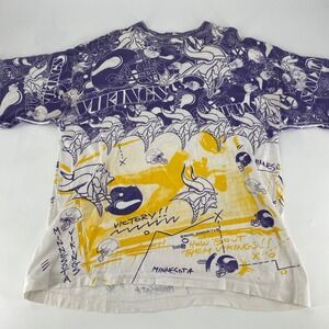 Vintage Magic Johnson Ts Minnesota Vikings All Over Print Shirt 90s Ritz Mens XL